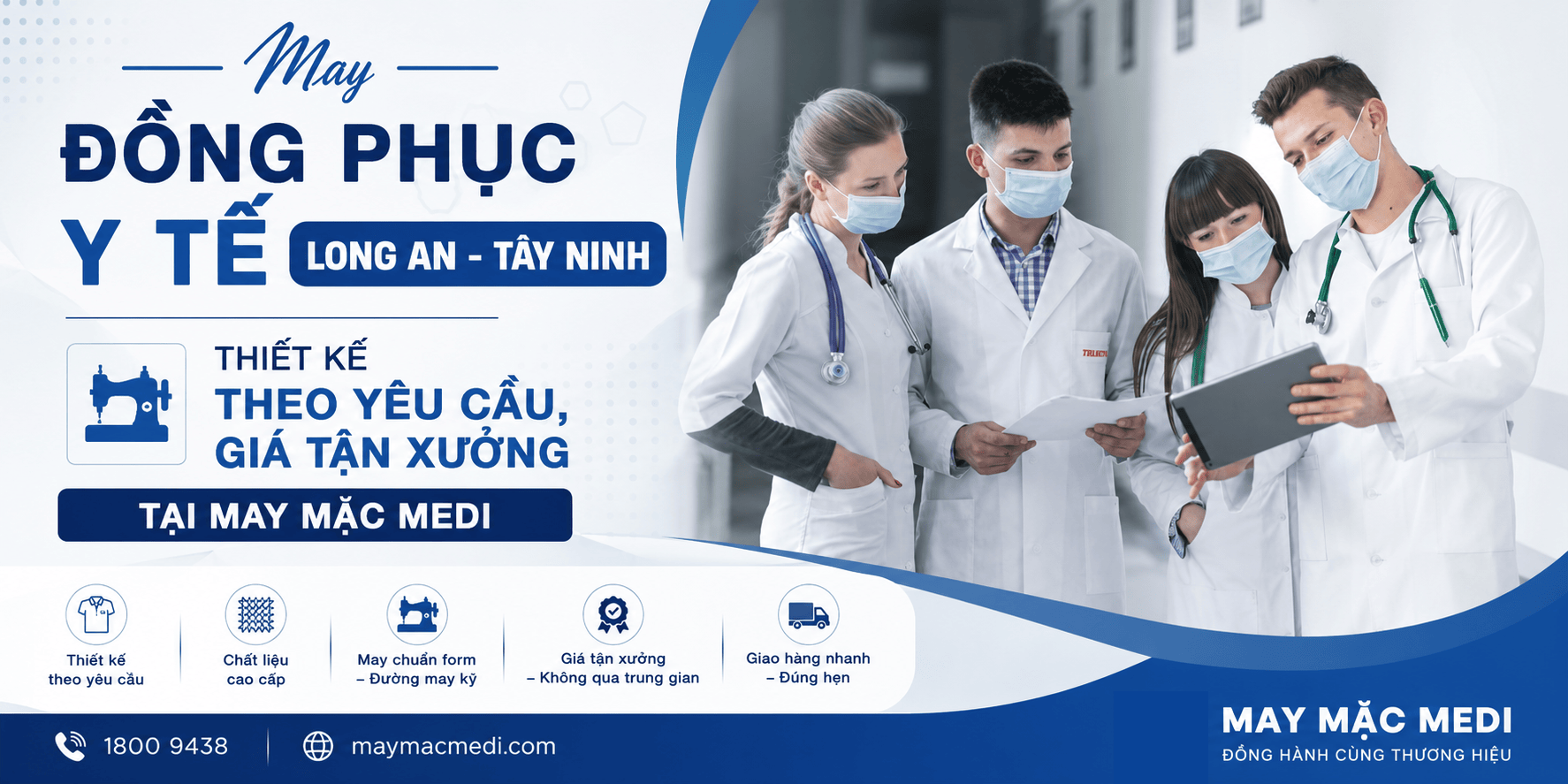 May Đồng Phục Y Tế Long An - Tây Ninh | Thiết Kế Theo Yêu Cầu, Giá Tận Xưởng Tại May Mặc Medi