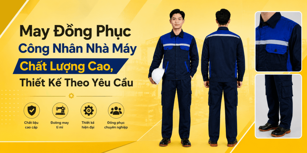 May Đồng Phục Công Nhân Nhà Máy Chất Lượng Cao, Thiết Kế Theo Yêu Cầu 