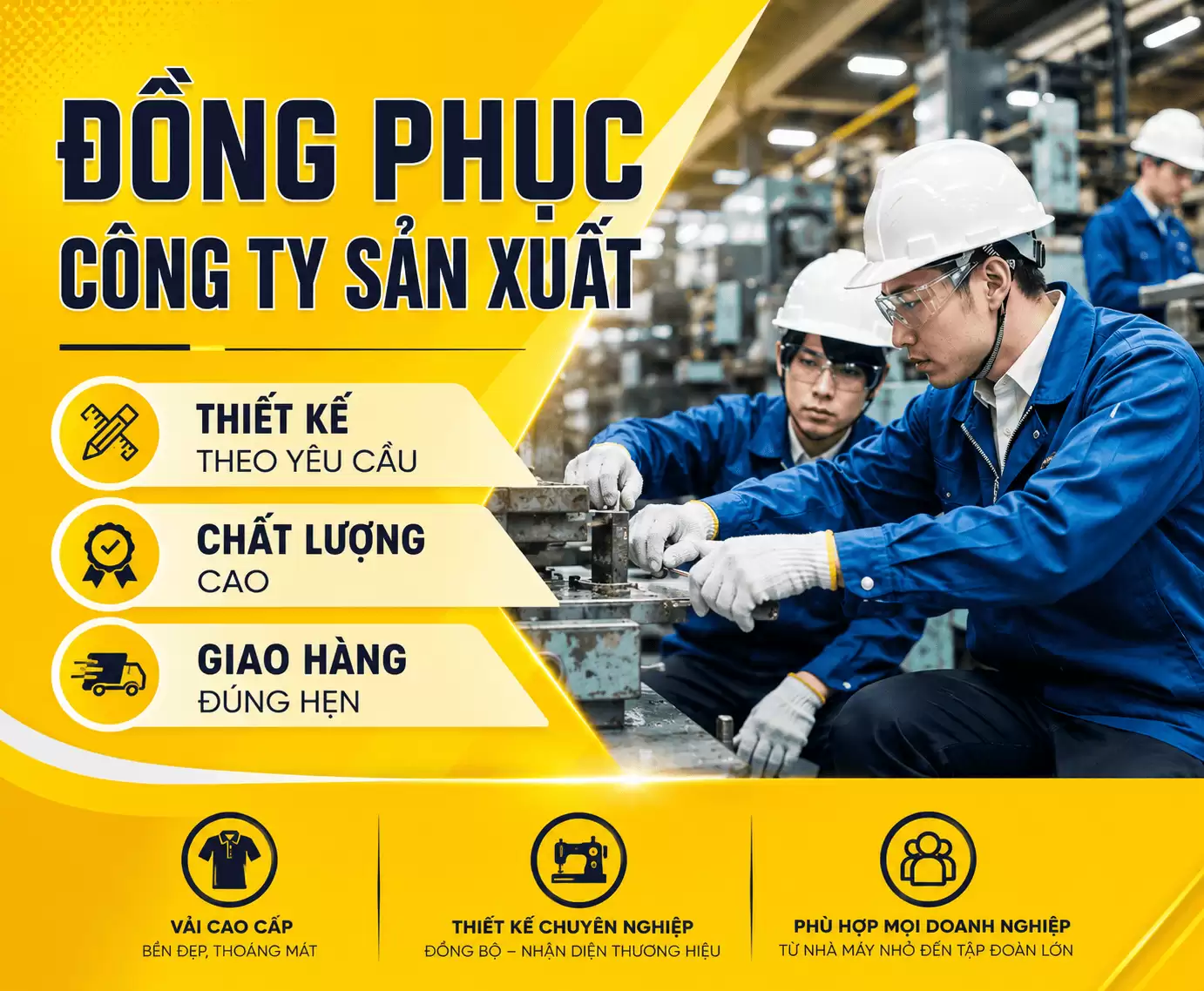 Đồng Phục Công Ty Sản Xuất – Thiết Kế Theo Yêu Cầu, Chất Lượng Cao, Giao Hàng Đúng Hẹn