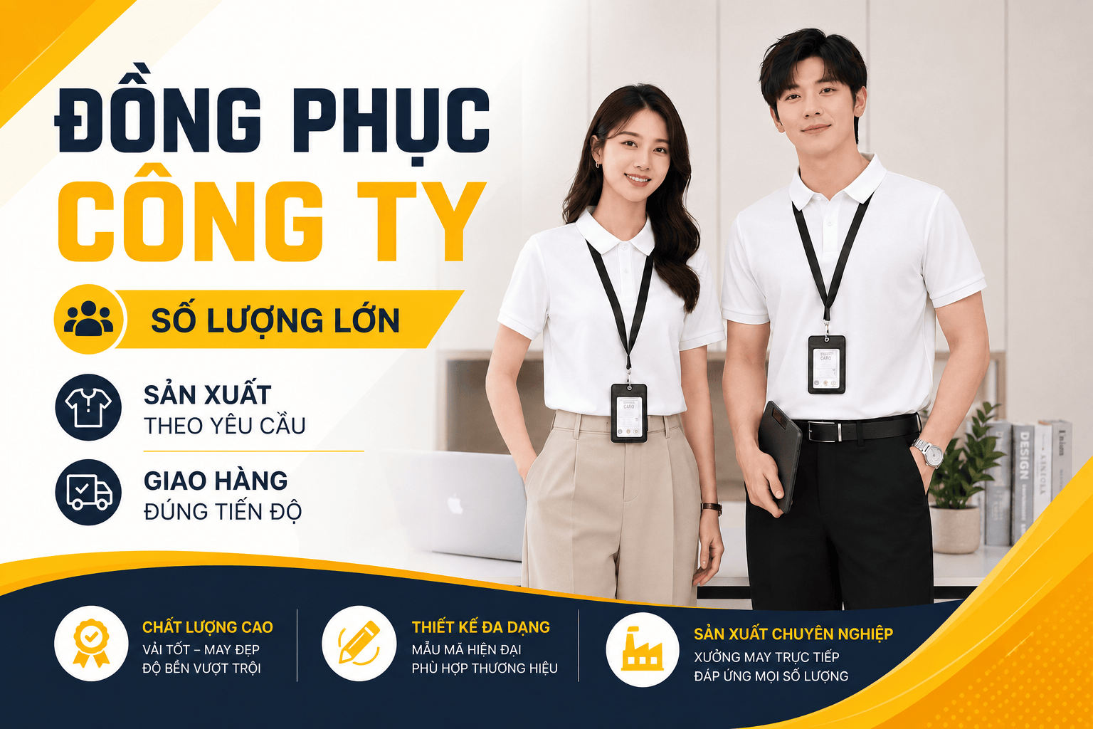 Đồng Phục Công Ty Số Lượng Lớn – Sản Xuất Theo Yêu Cầu, Giao Hàng Đúng Tiến Độ