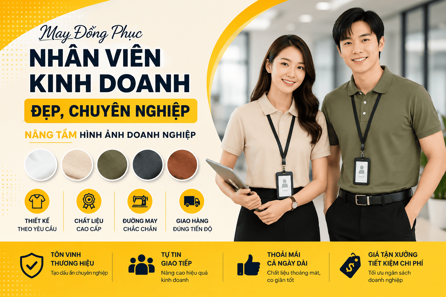May Đồng Phục Nhân Viên Kinh Doanh Đẹp, Chuyên Nghiệp, Nâng Tầm Hình Ảnh Doanh Nghiệp