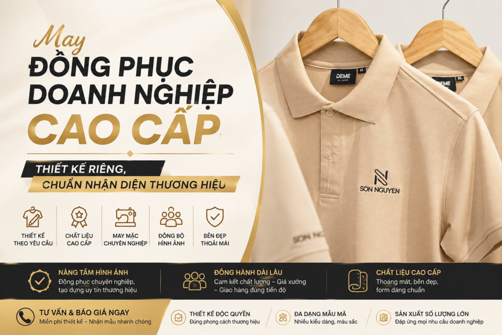 May Đồng Phục Doanh Nghiệp Cao Cấp – Thiết Kế Riêng, Chuẩn Nhận Diện Thương Hiệu 1 May Đồng Phục Doanh Nghiệp Cao Cấp