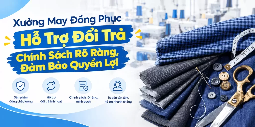 Xưởng May Đồng Phục Hỗ Trợ Đổi Trả – Chính Sách Rõ Ràng, Đảm Bảo Quyền Lợi 1 Xưởng May Đồng Phục Hỗ Trợ Đổi Trả
