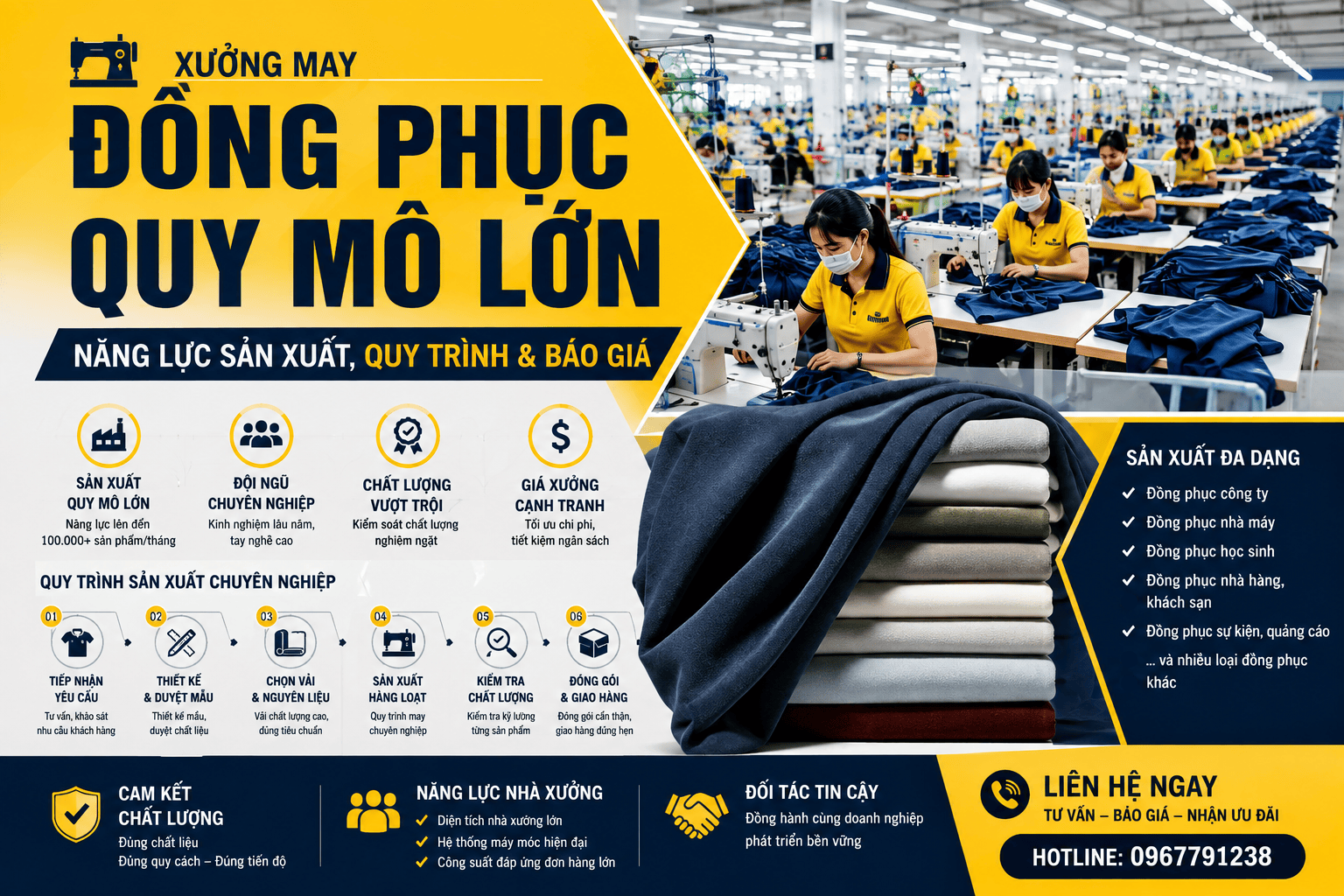 Xưởng May Đồng Phục Quy Mô Lớn